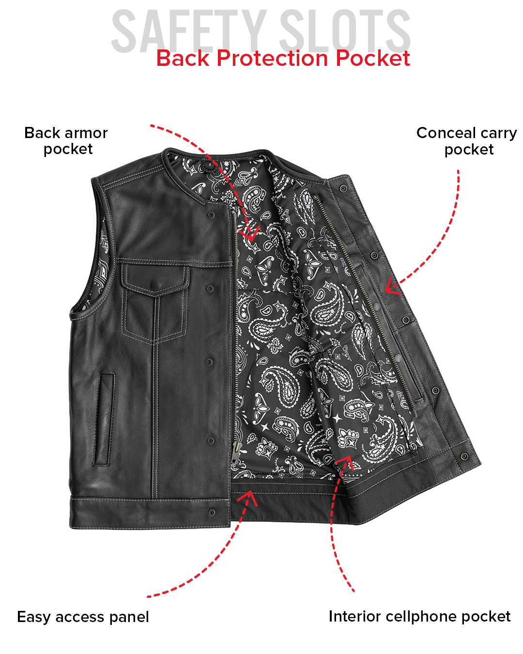 Bandit Men's Leather Motorcycle Vest