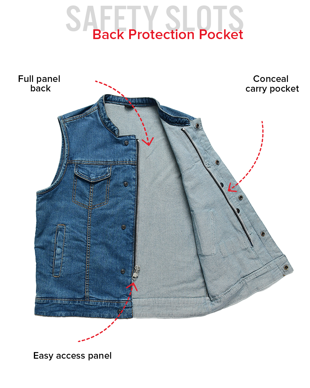Havoc Men's Denim Motorcycle Vest