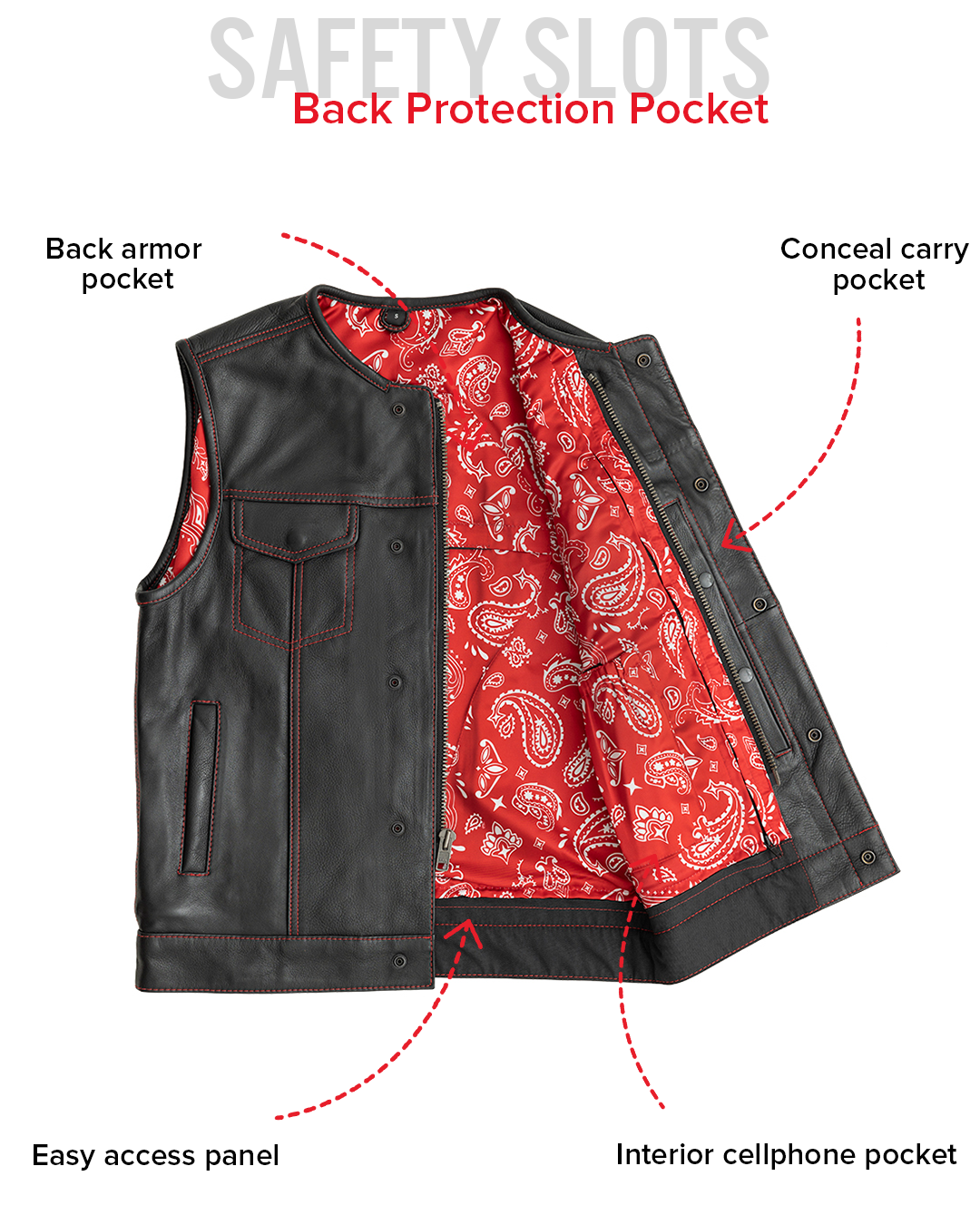 Bandit Men's Leather Motorcycle Vest