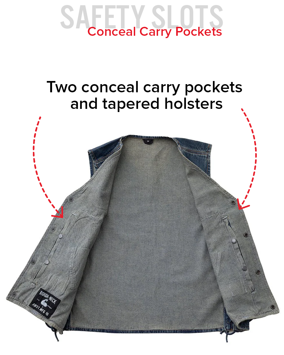 Gambler Men's Motorcycle Denim Vest