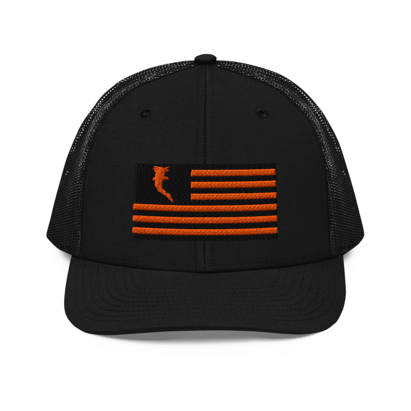 Flag Embroidered Neon Orange (Snapback)