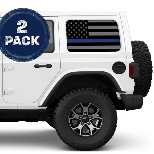 Thin Blue Line Side Windows Printed Vinyl Decal