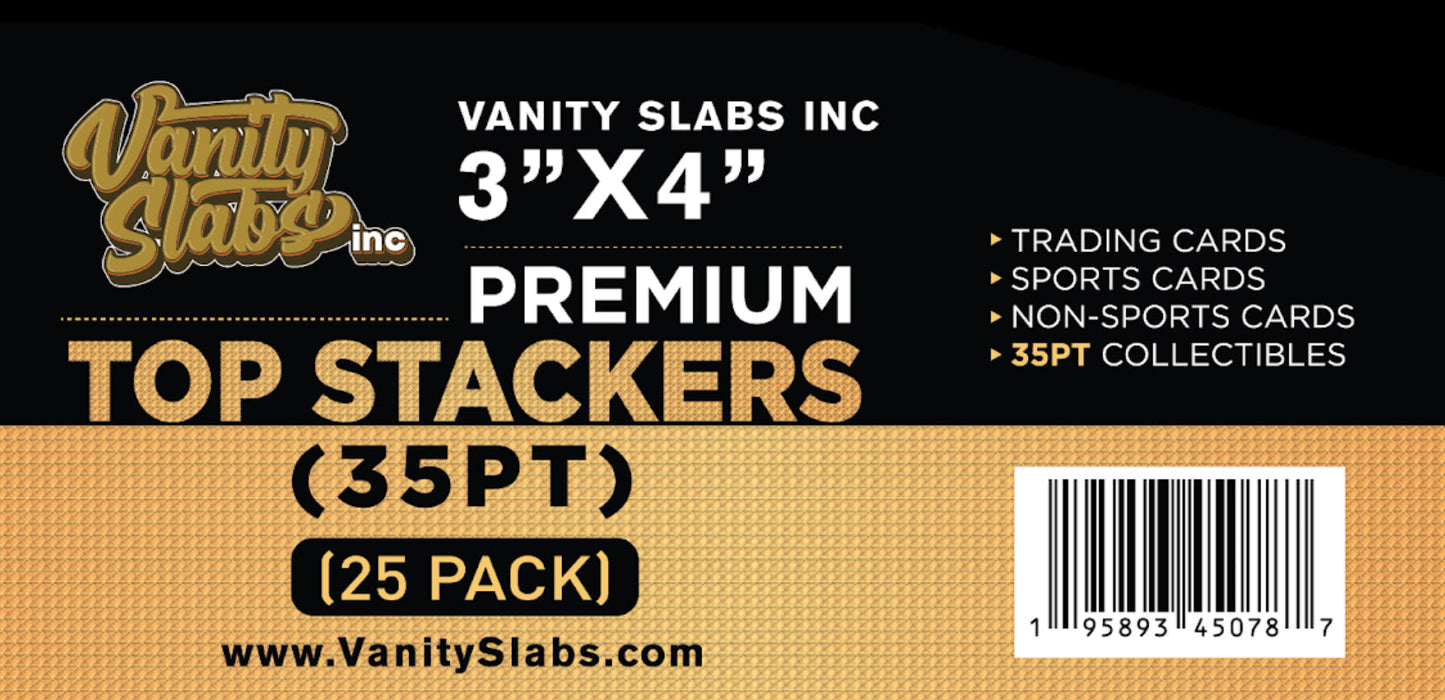 100 Vanity Slabs Premium Top Stackers w/ Film 35pt Card Loaders