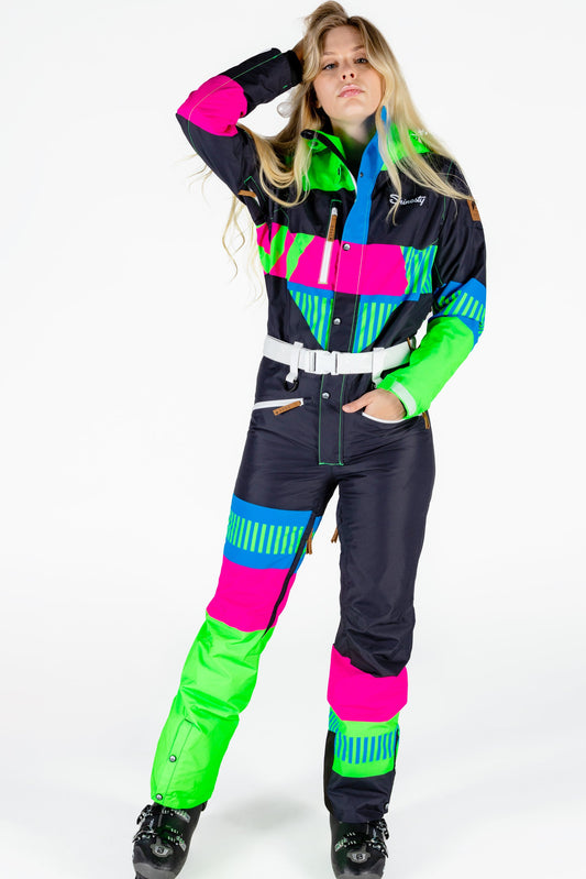 The Steep And Deep | Retro Black Women's One Piece Ski Suit