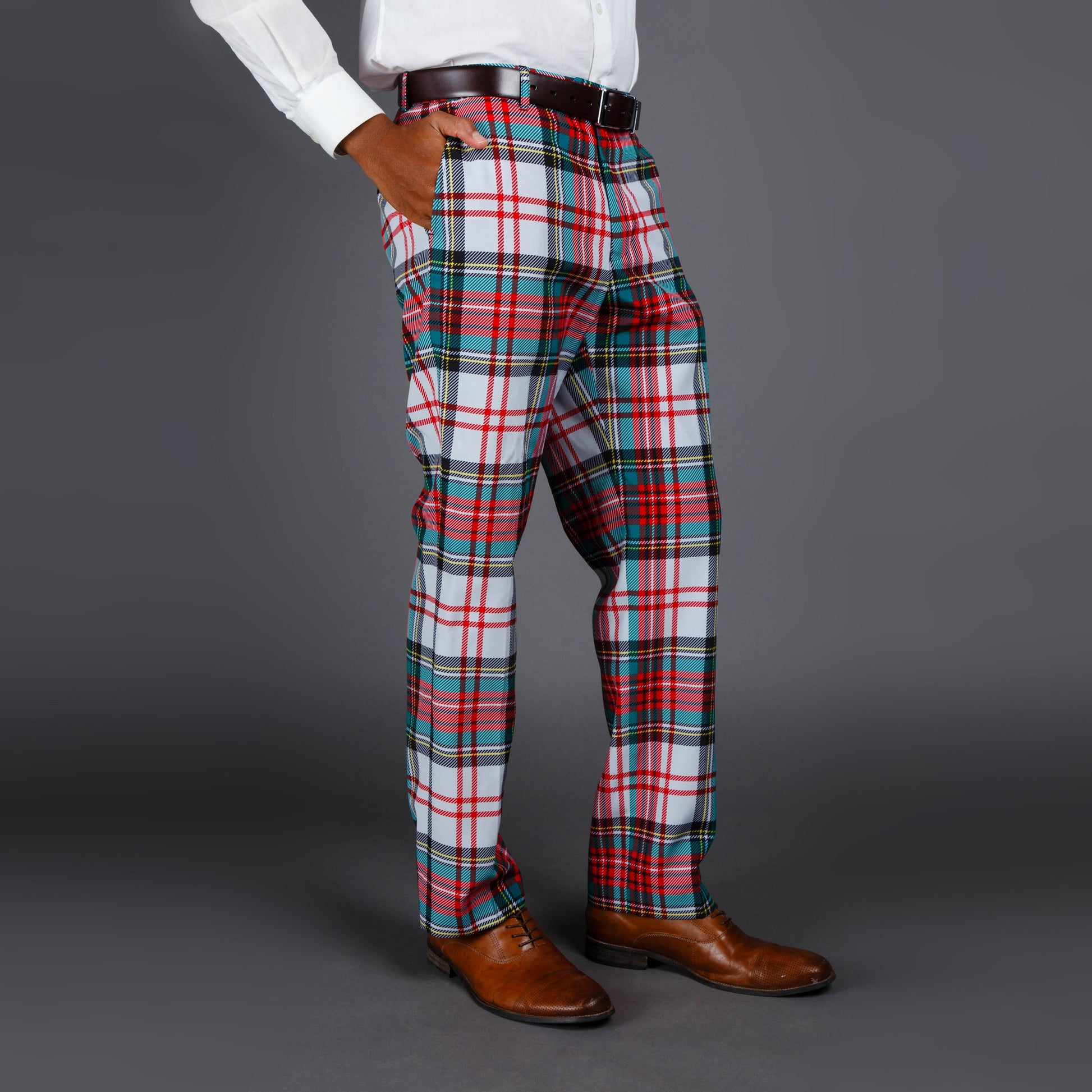 The Scotch on the Rocks | White Plaid Holiday Dress Pants  Man Cave And  Apparel