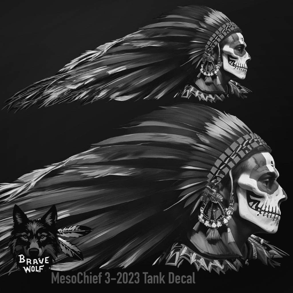MesoChief 3-2023 - Universal Tank Decal-B&W