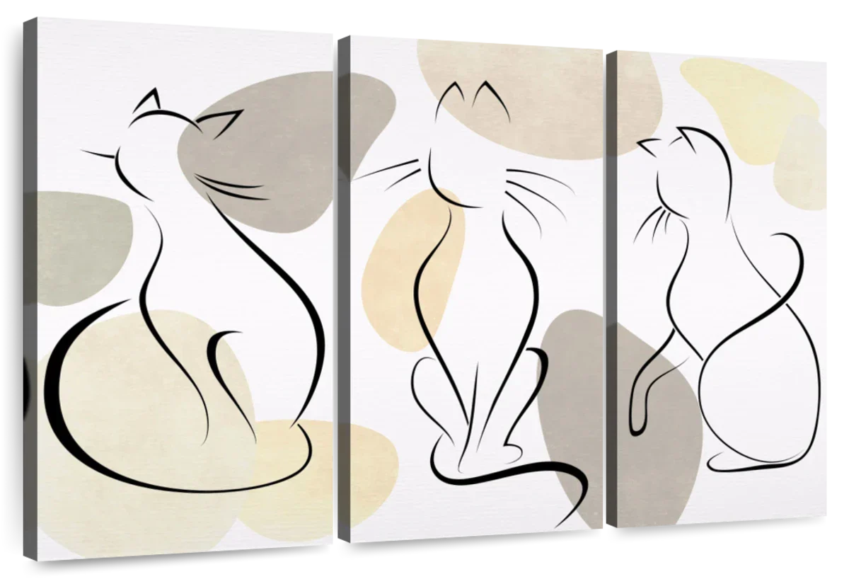 Minimalist Cats Wall Art