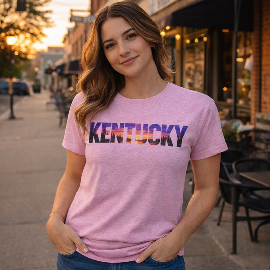 Kentucky Sunset T-Shirt | Silhouette Design | Classic Cotton