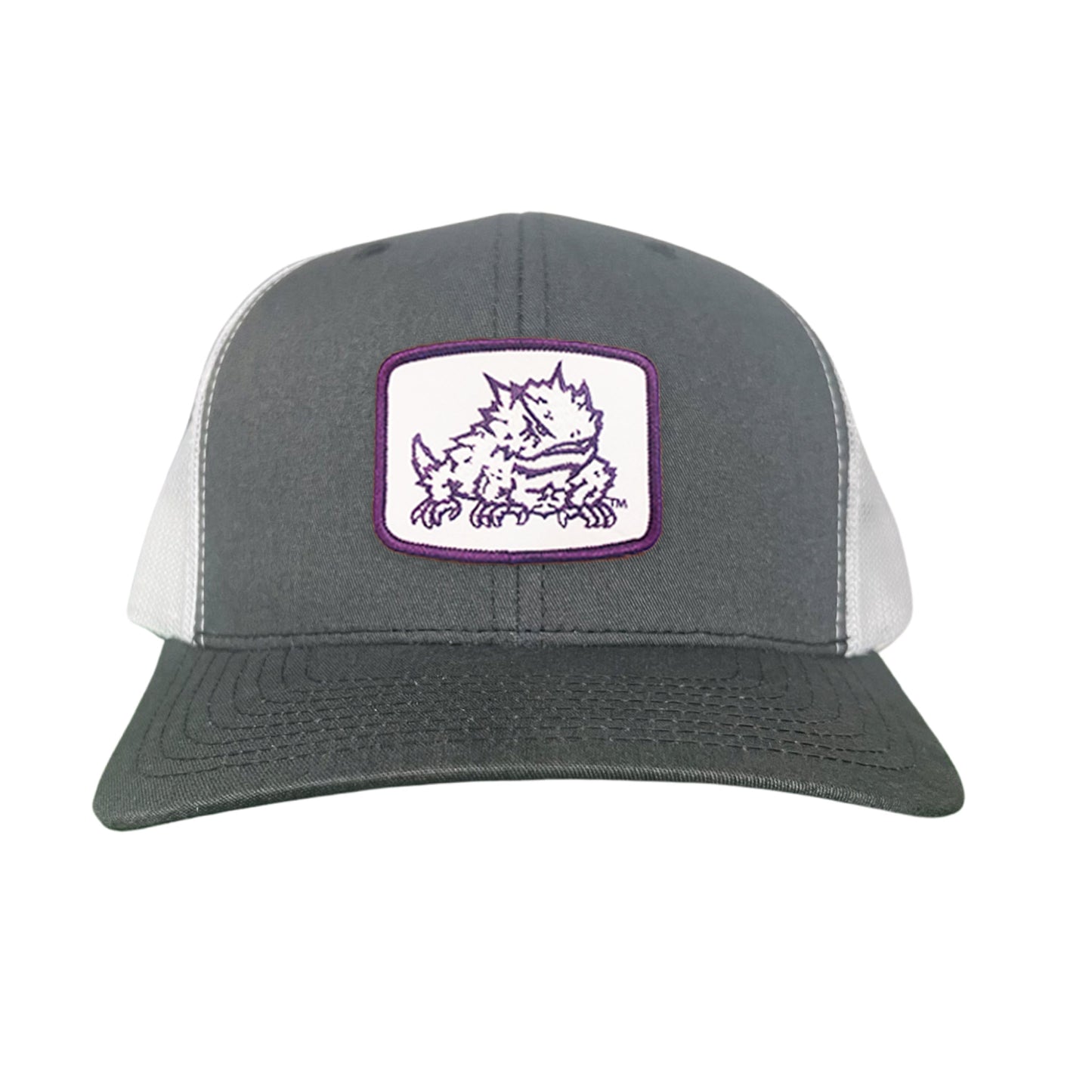TCU Horned Frog Square Patch / Curved Bill Mesh Snapback / 121 - TCU005
