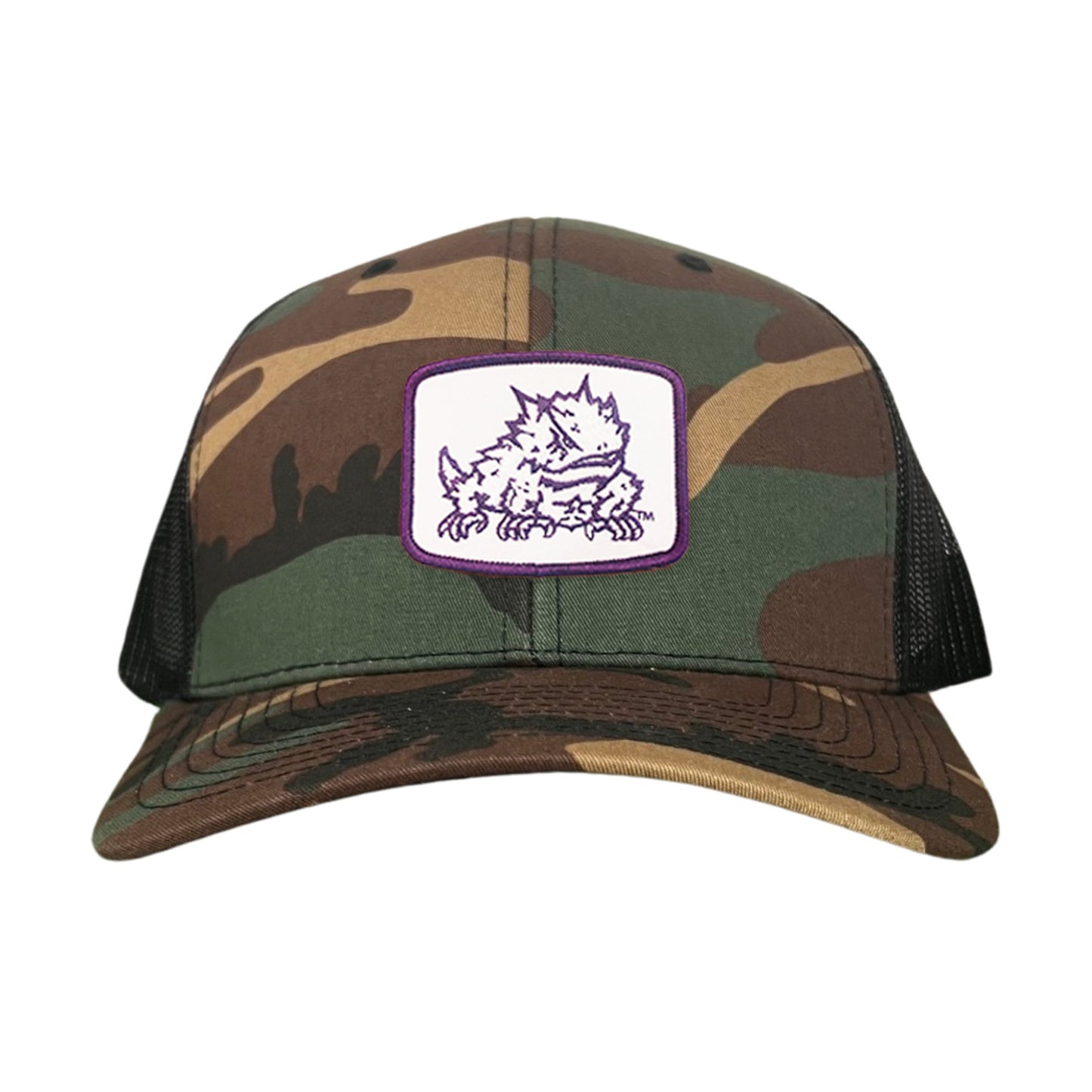 TCU Horned Frog Square Patch / Curved Bill Mesh Snapback / 121 - TCU005