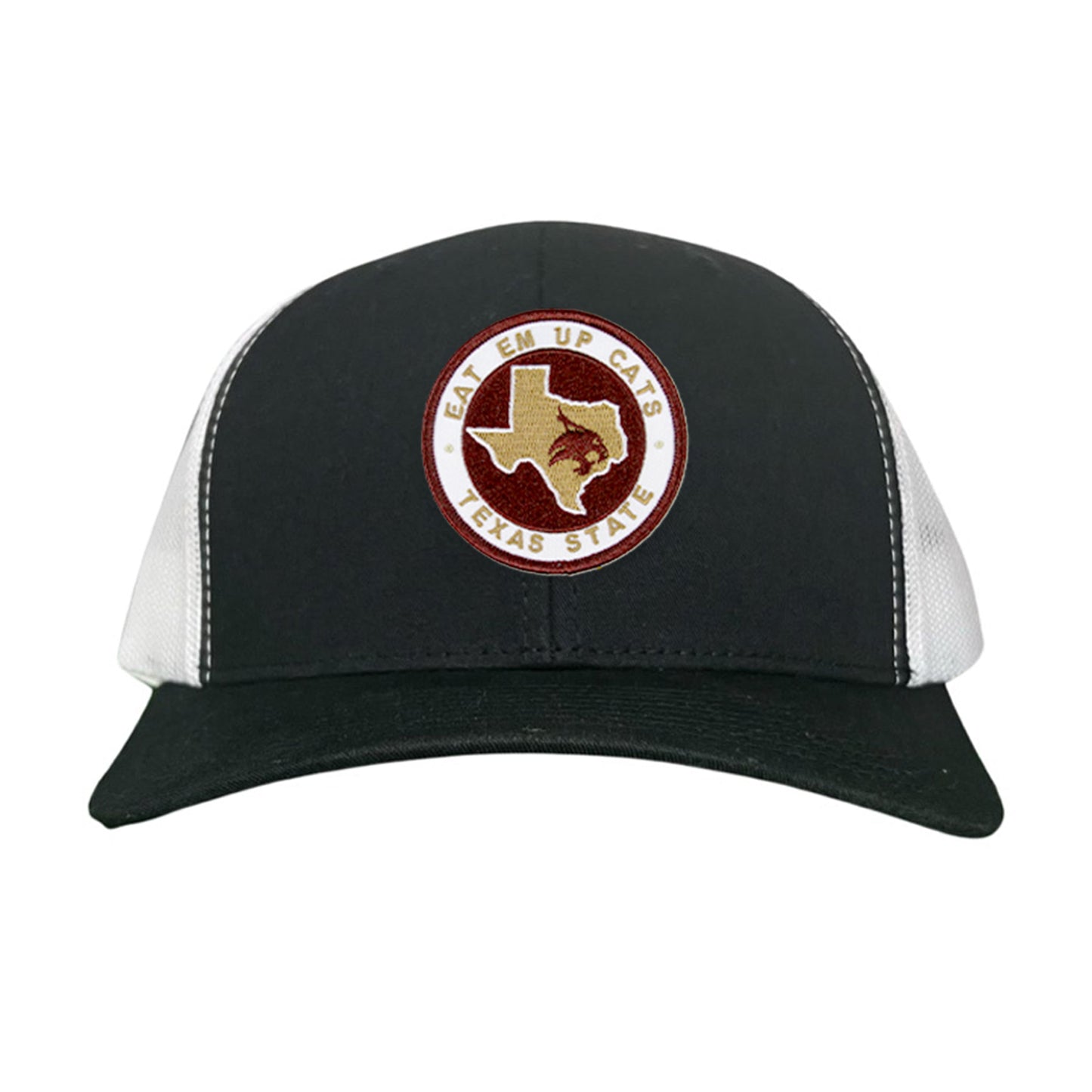 Texas State Eat Em Up Cats State of Texas Supercat Circle Patch / Hats / 097 / TXST018