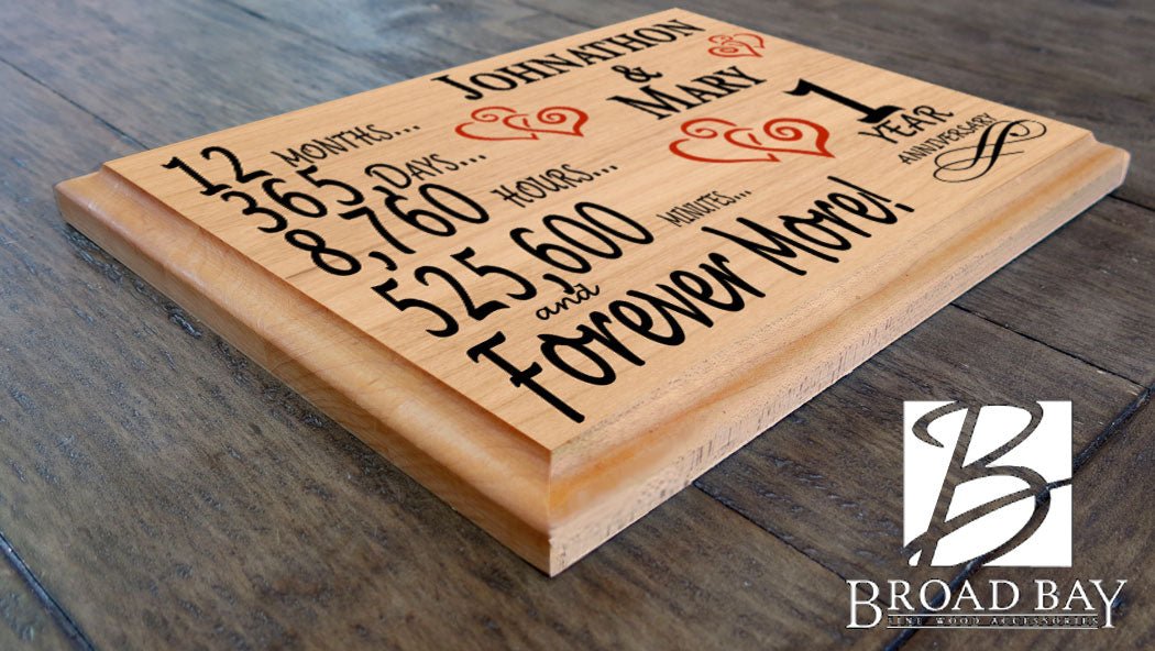 Personalized 1st Anniversary Gift – Custom Wood Keepsake for Husband, Wife, or Couple