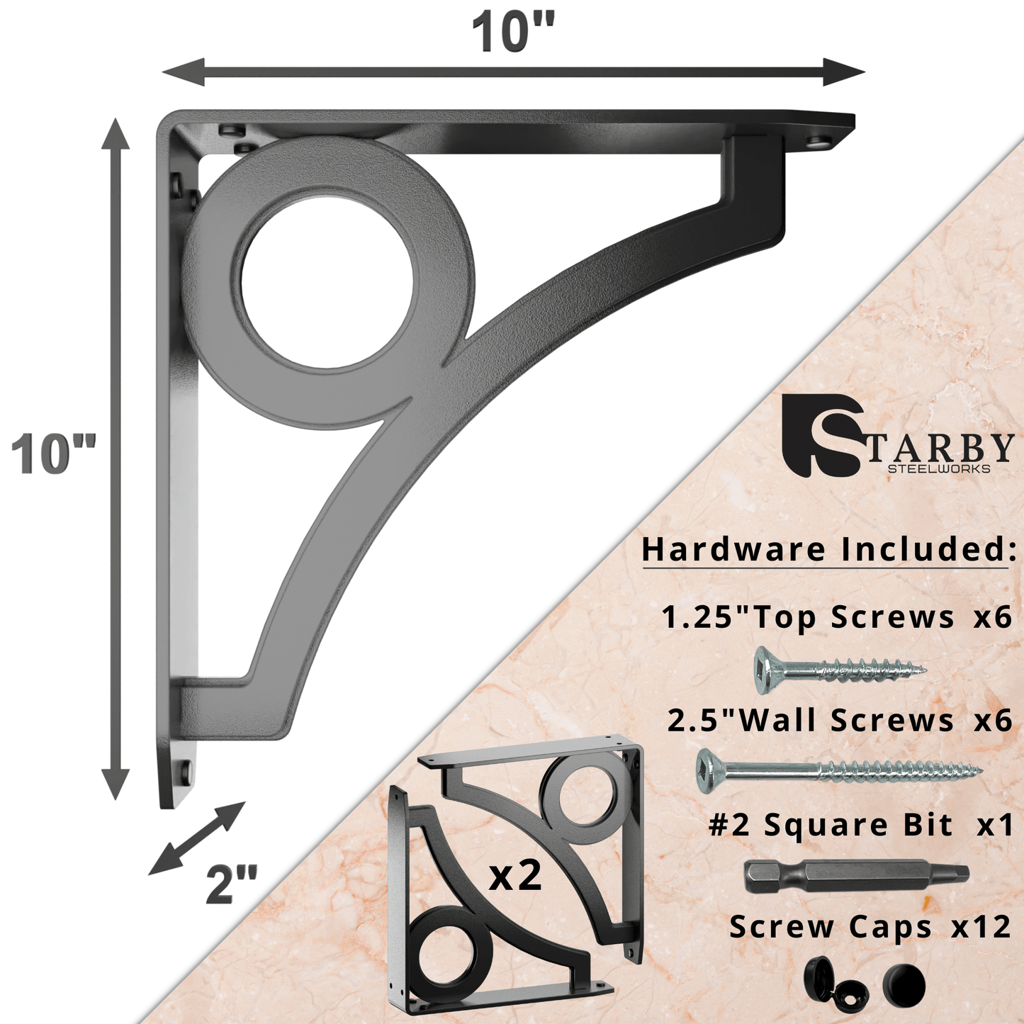 Park Circle Heavy Duty Steel Brackets for Shelving