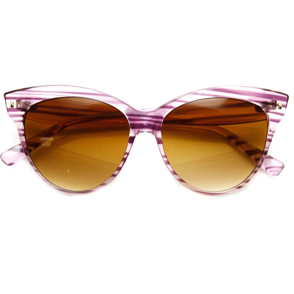 High Pointed Tip Inset Frame Oversize Cat Eye Sunglasses 8462