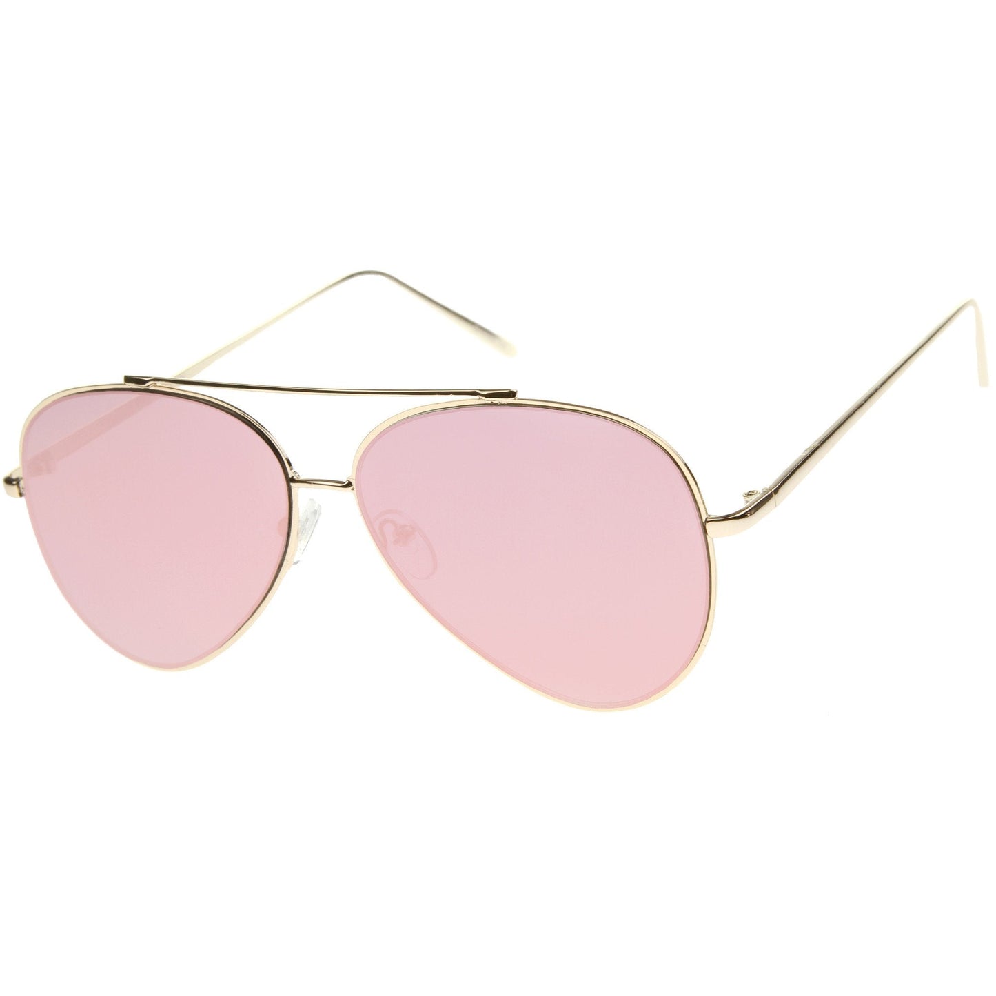 Retro Modern Mirrored Flat Lens Metal Aviator Sunglasses A318