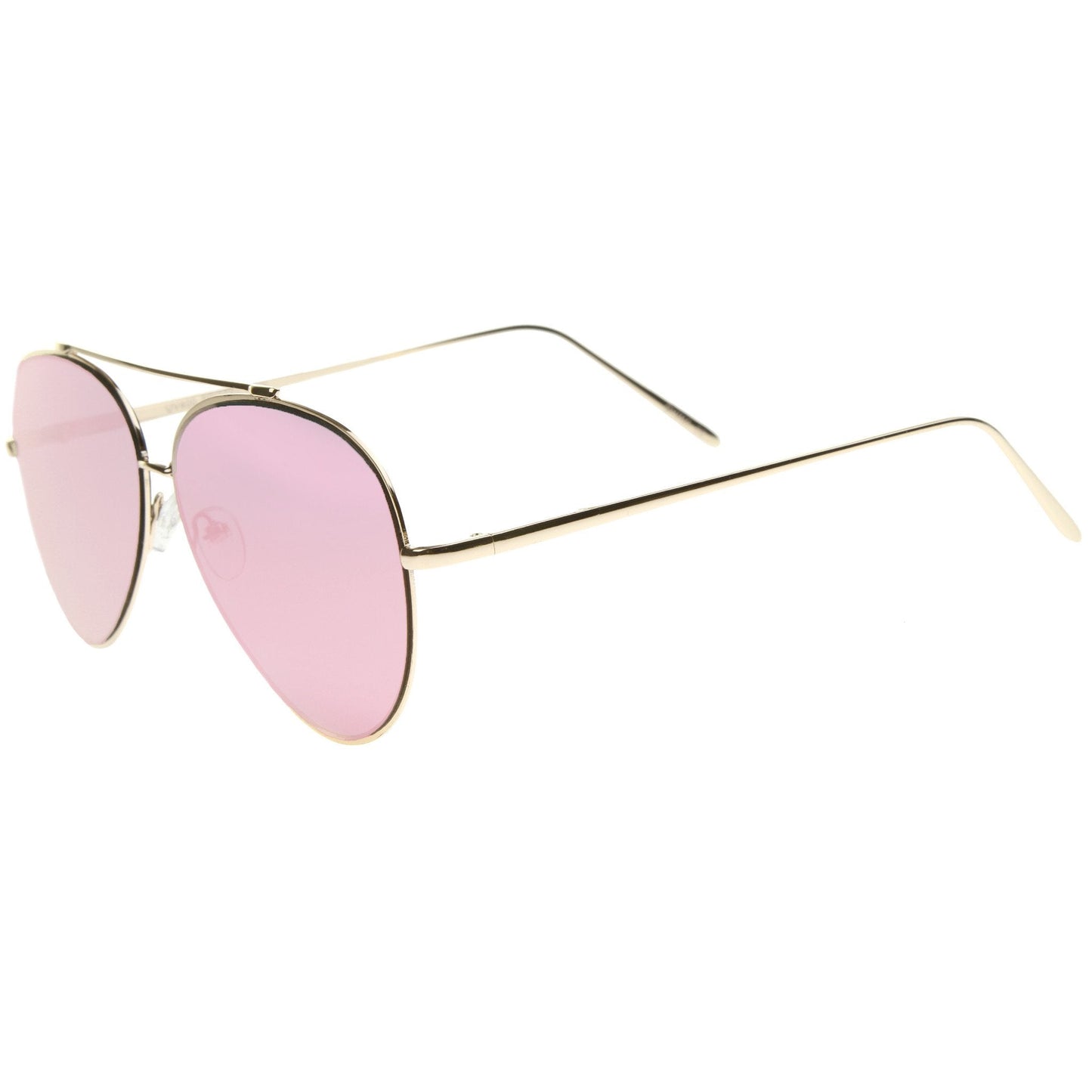 Retro Modern Mirrored Flat Lens Metal Aviator Sunglasses A318