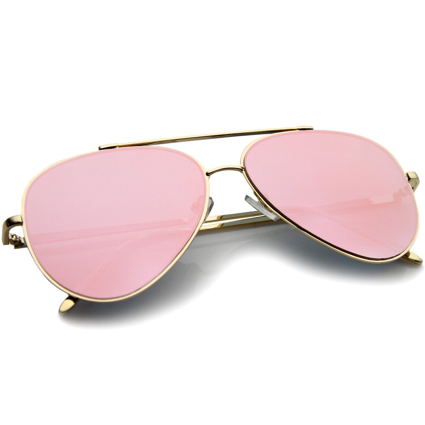 Retro Modern Mirrored Flat Lens Metal Aviator Sunglasses A318