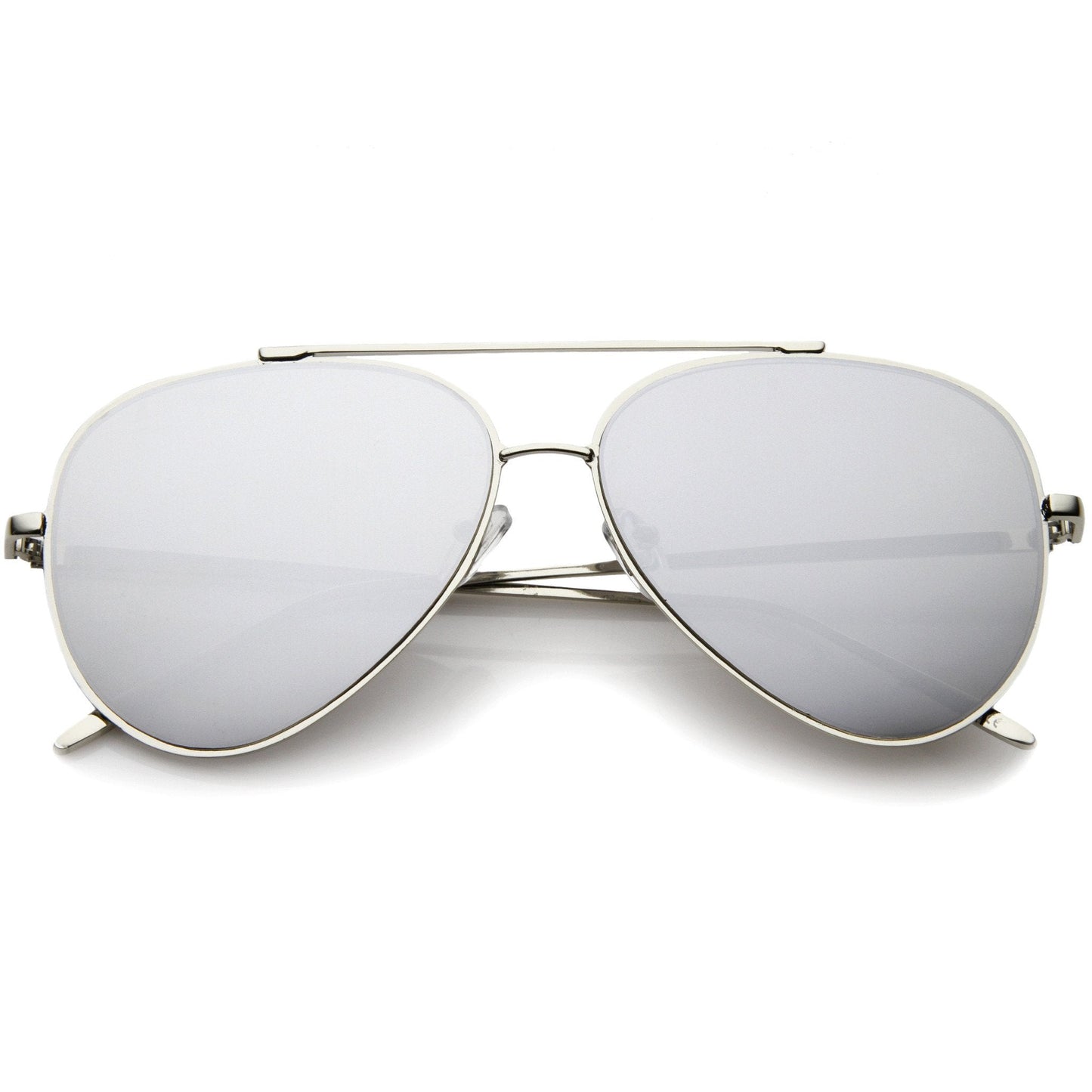 Retro Modern Mirrored Flat Lens Metal Aviator Sunglasses A318