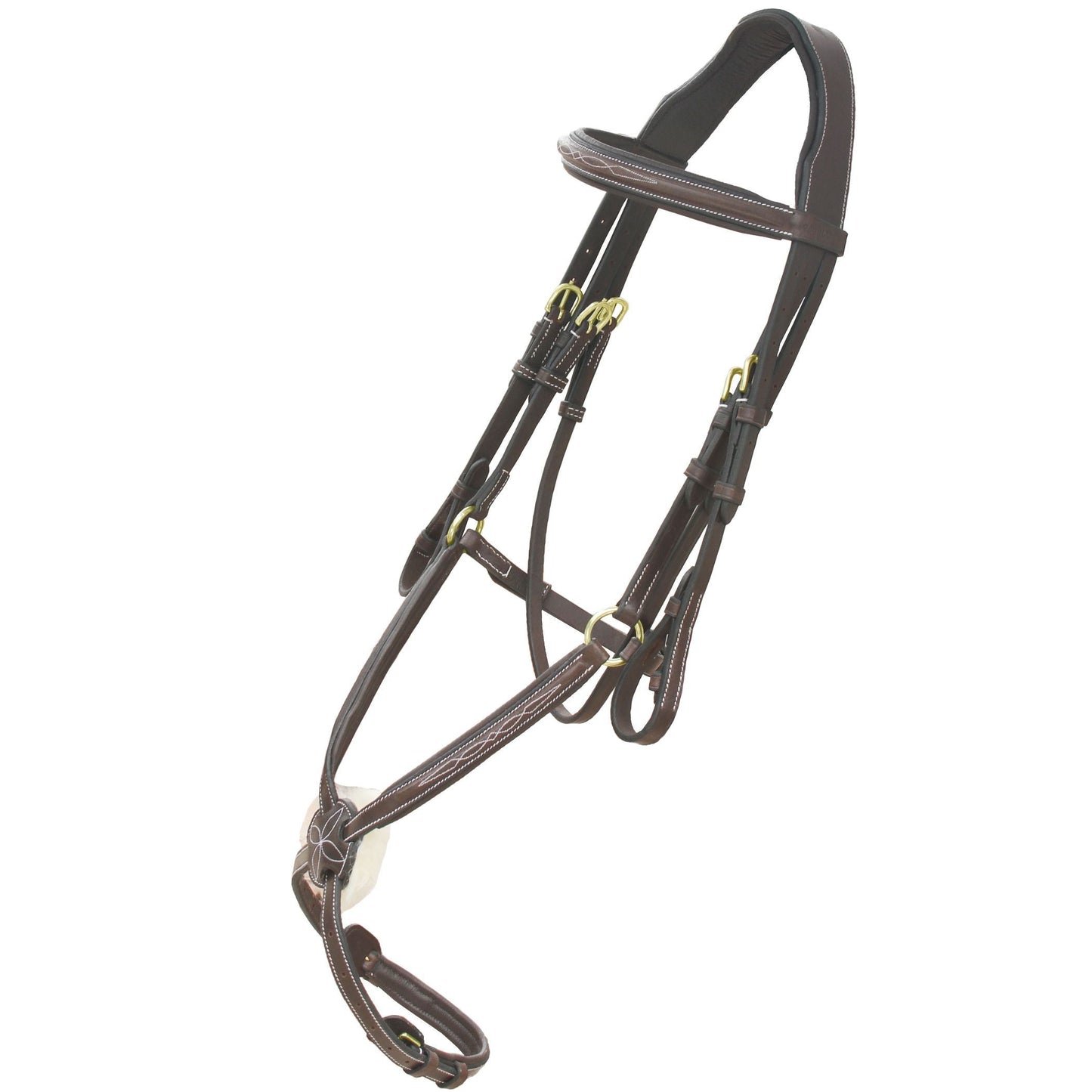 ExionPro Designer Fancy Stitched Figure 8 English Bridle With Rubber Reins