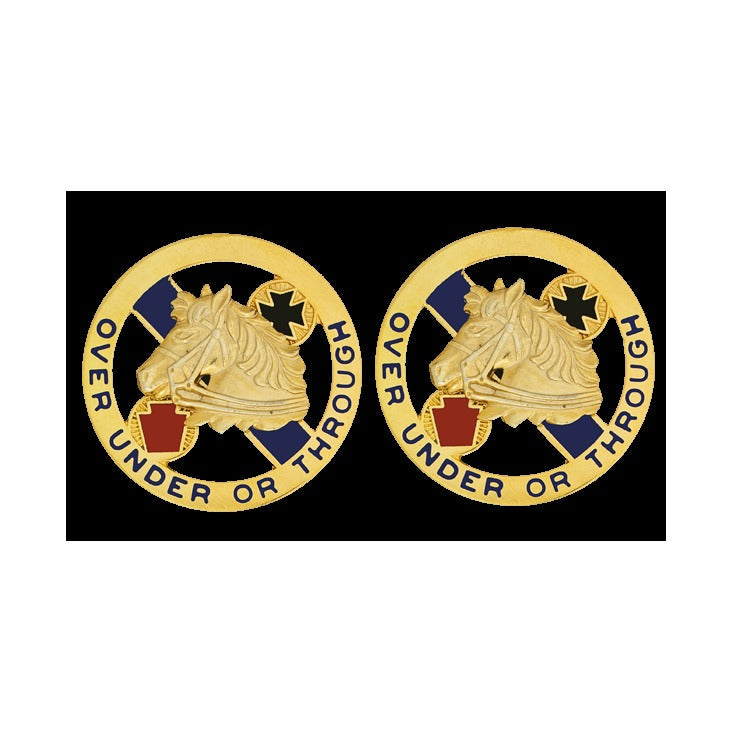104th Cavalry Unit Crest - Pair - OVER UNDER or THROUGH