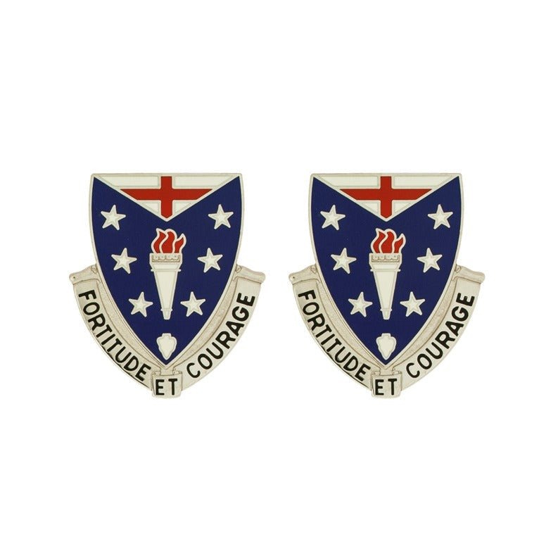 104th Infantry Unit Crest DUI - 1 Pair - FORTITUDE ET COURAGE