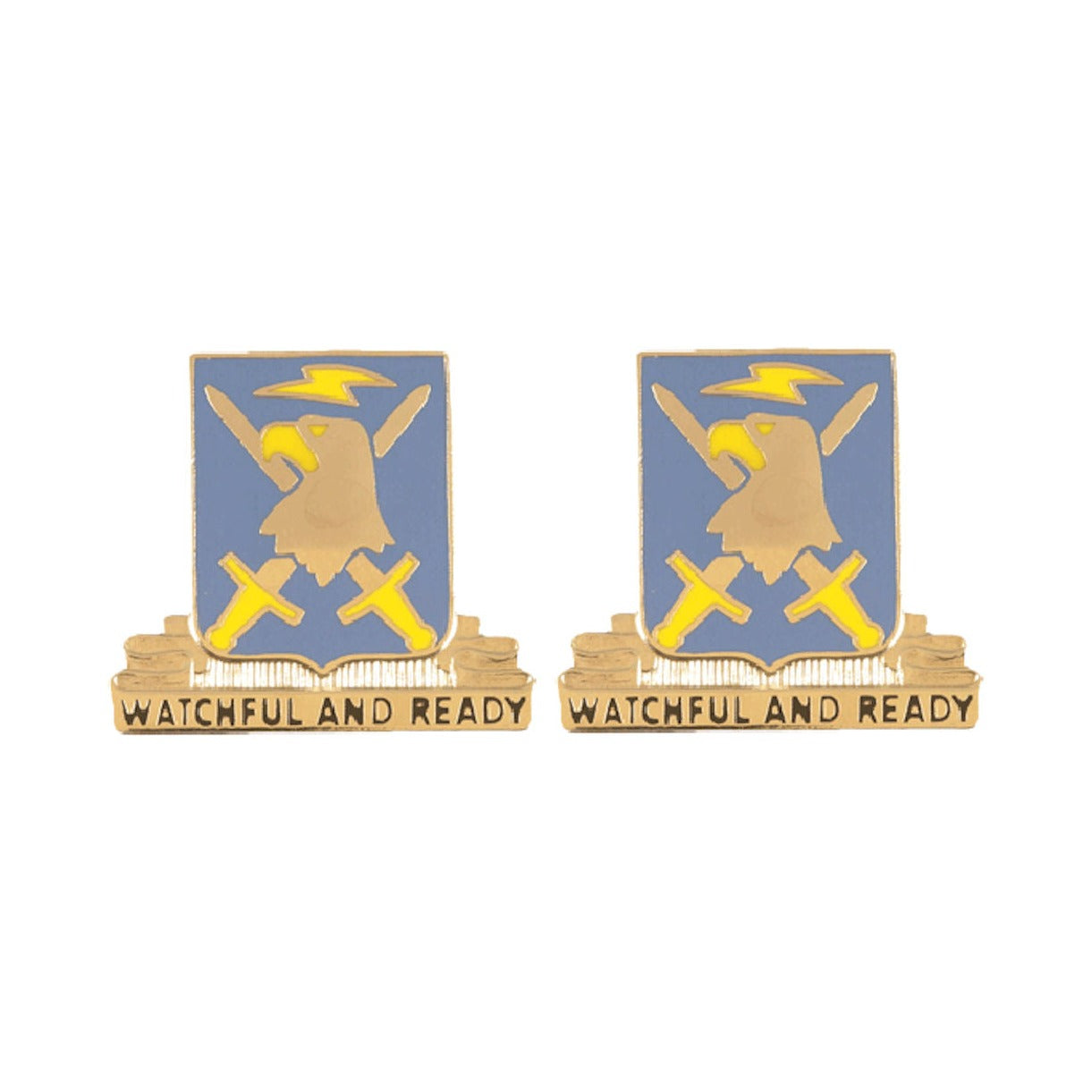 104th Military Intelligence Battalion Distinctive Unit Insignia - Pair - WATCHFUL AND READY