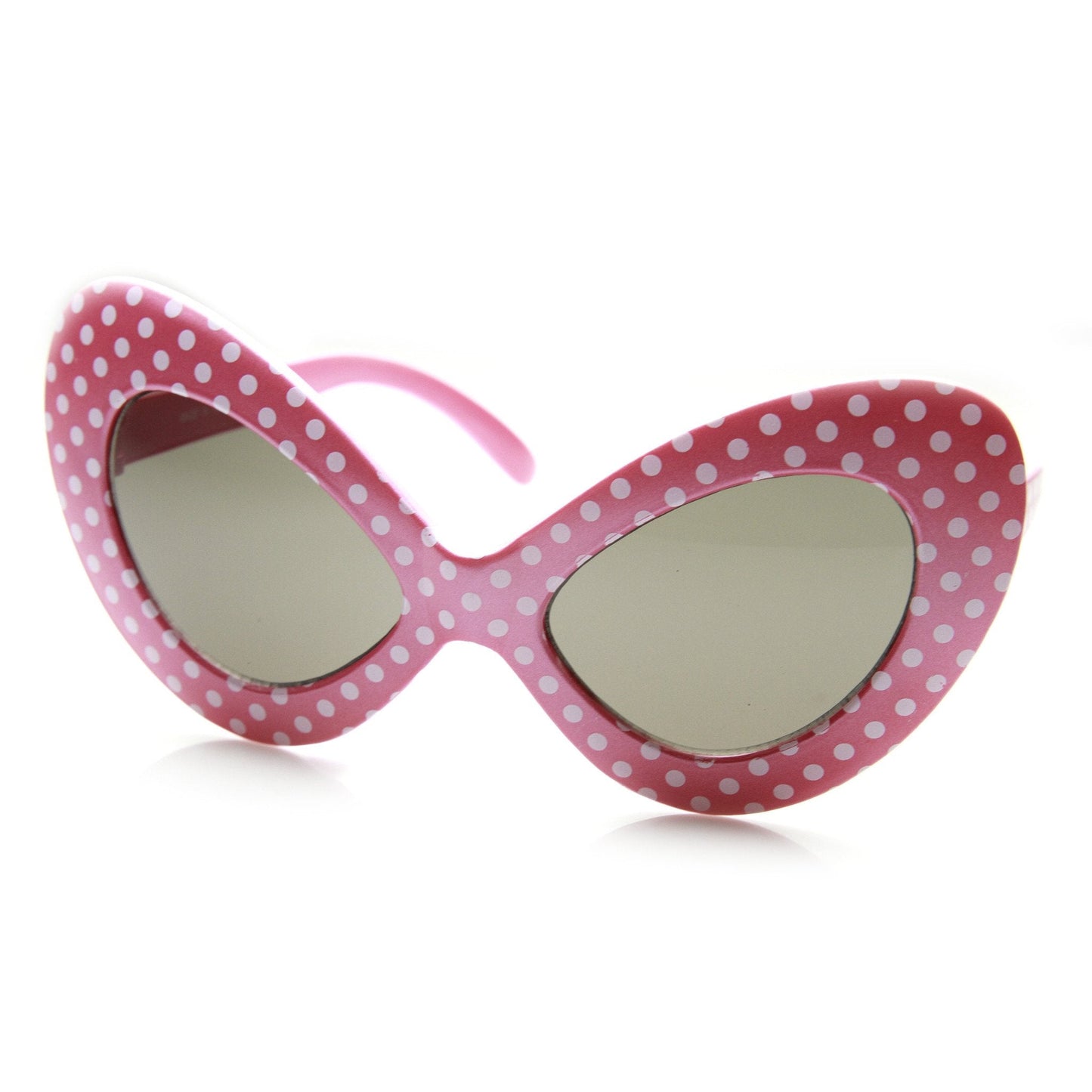 1950's Retro Womens Fashion Oversize Polka Dot Novelty Cat Eye Sunglasses 9549