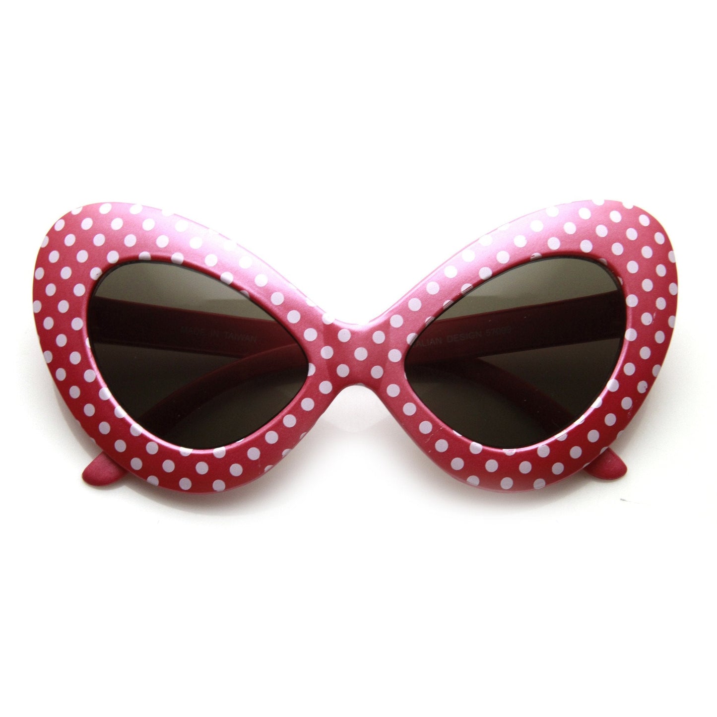 1950's Retro Womens Fashion Oversize Polka Dot Novelty Cat Eye Sunglasses 9549