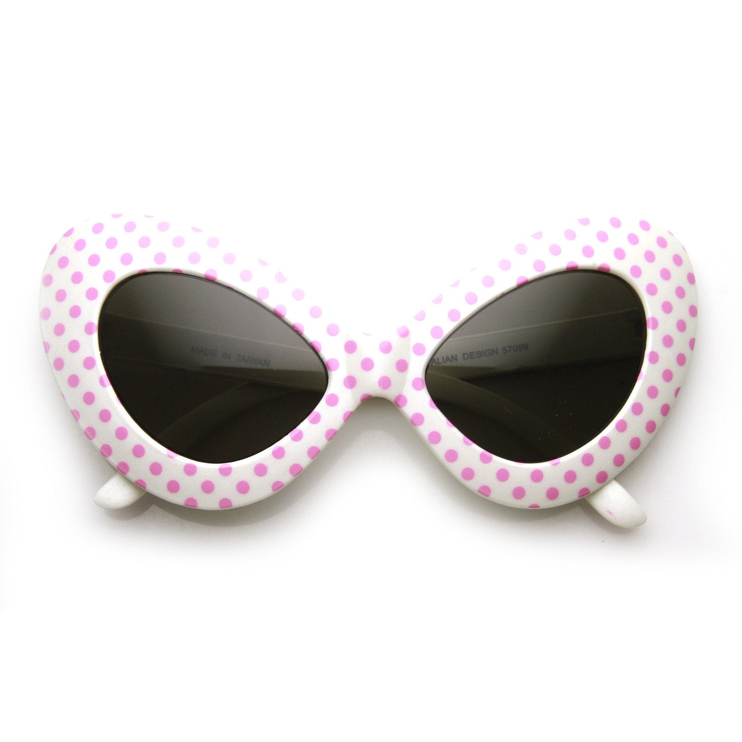 1950's Retro Womens Fashion Oversize Polka Dot Novelty Cat Eye Sunglasses 9549