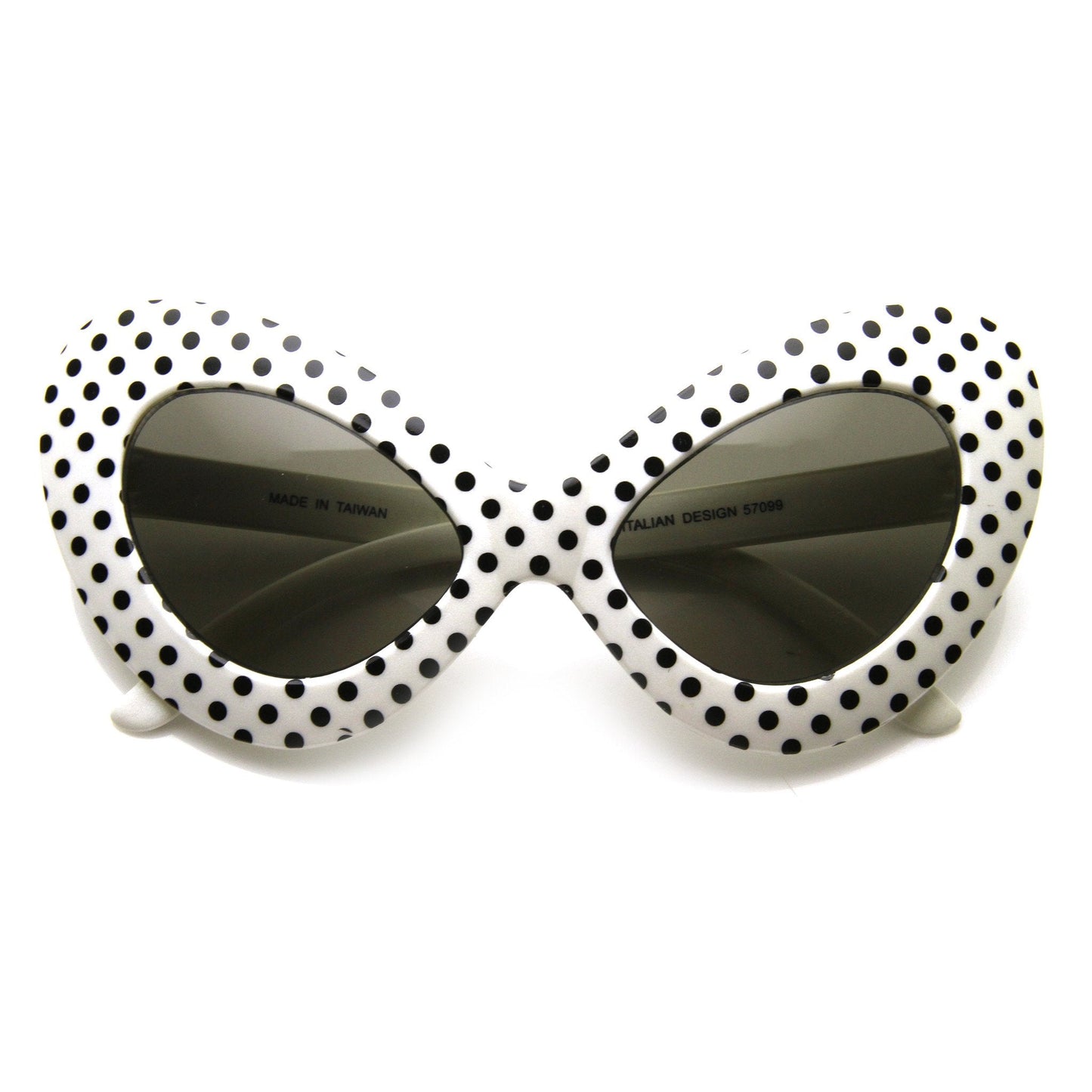 1950's Retro Womens Fashion Oversize Polka Dot Novelty Cat Eye Sunglasses 9549