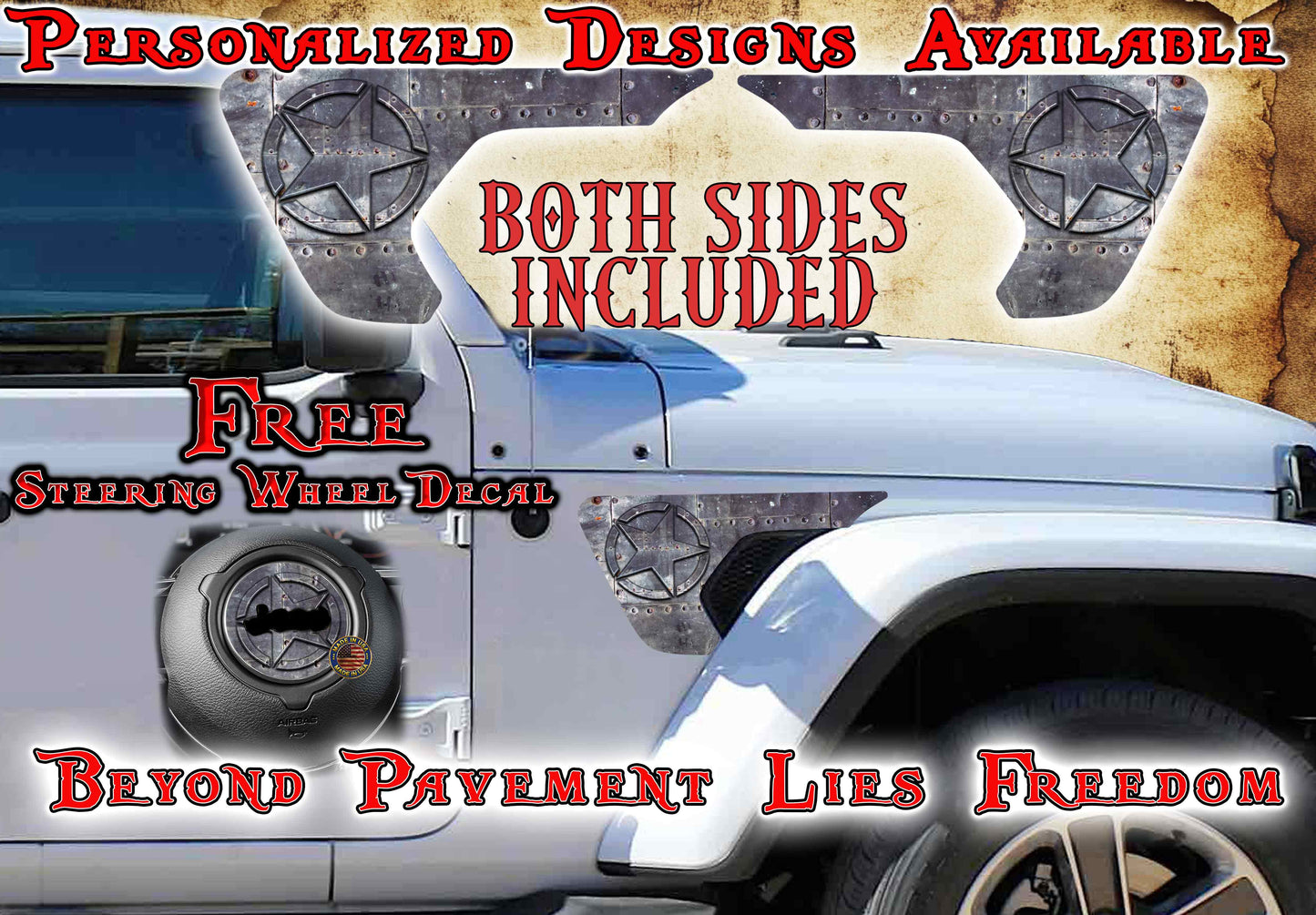 Airplane skin OM fender vent for the JL or JT 2018 or newer 197