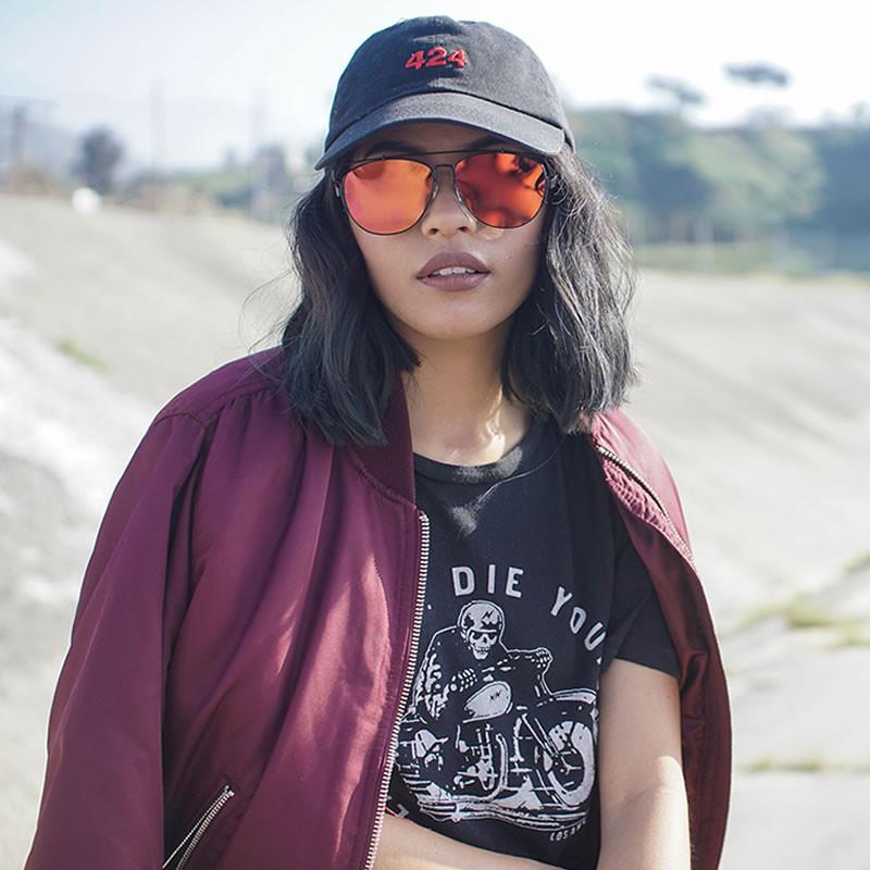 Modern Metal Crossbar Mirrored Lens Flat Front Sunglasses A145