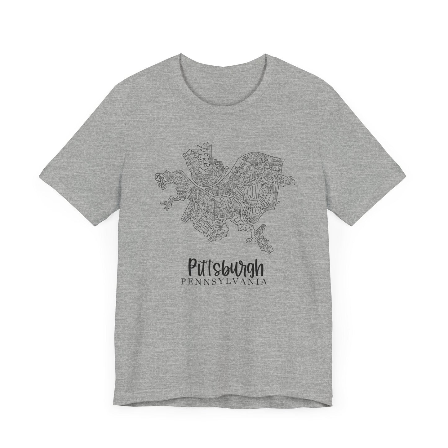 Pittsburgh Topo Word Map Graphic Premium Fit T-shirt