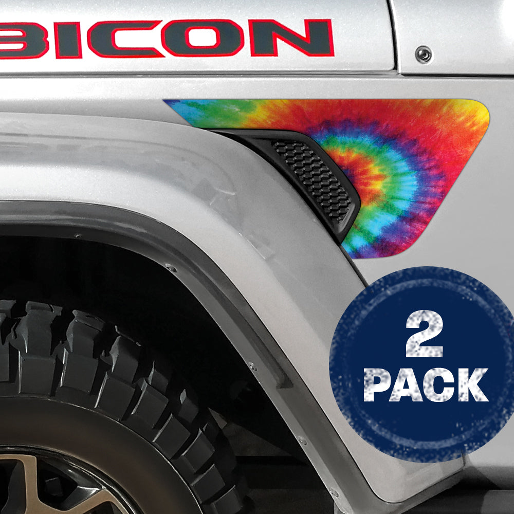 Tie Dye 2pc Vinyl Fender Decal