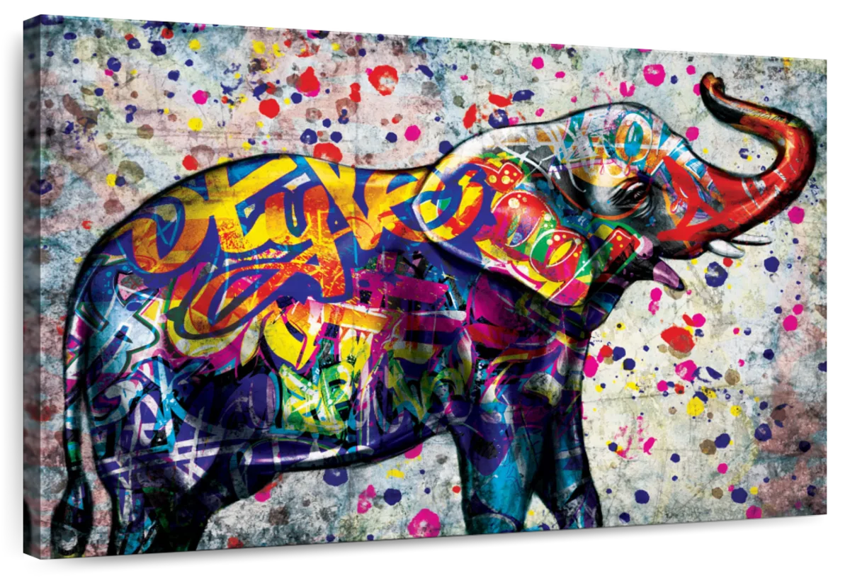 Epic Colorful Elephant Wall Art