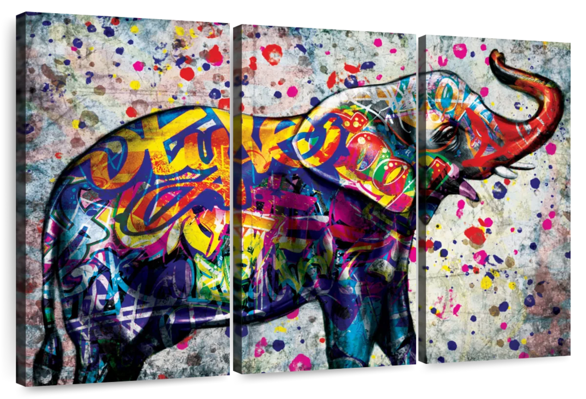 Epic Colorful Elephant Wall Art