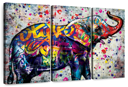 Epic Colorful Elephant Wall Art