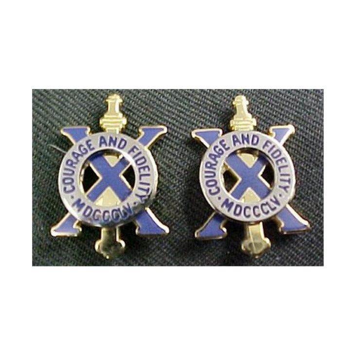 10th Infantry Distinctive Unit Insignia - Pair - COURAGE AND FIDELITY MDCCCLV