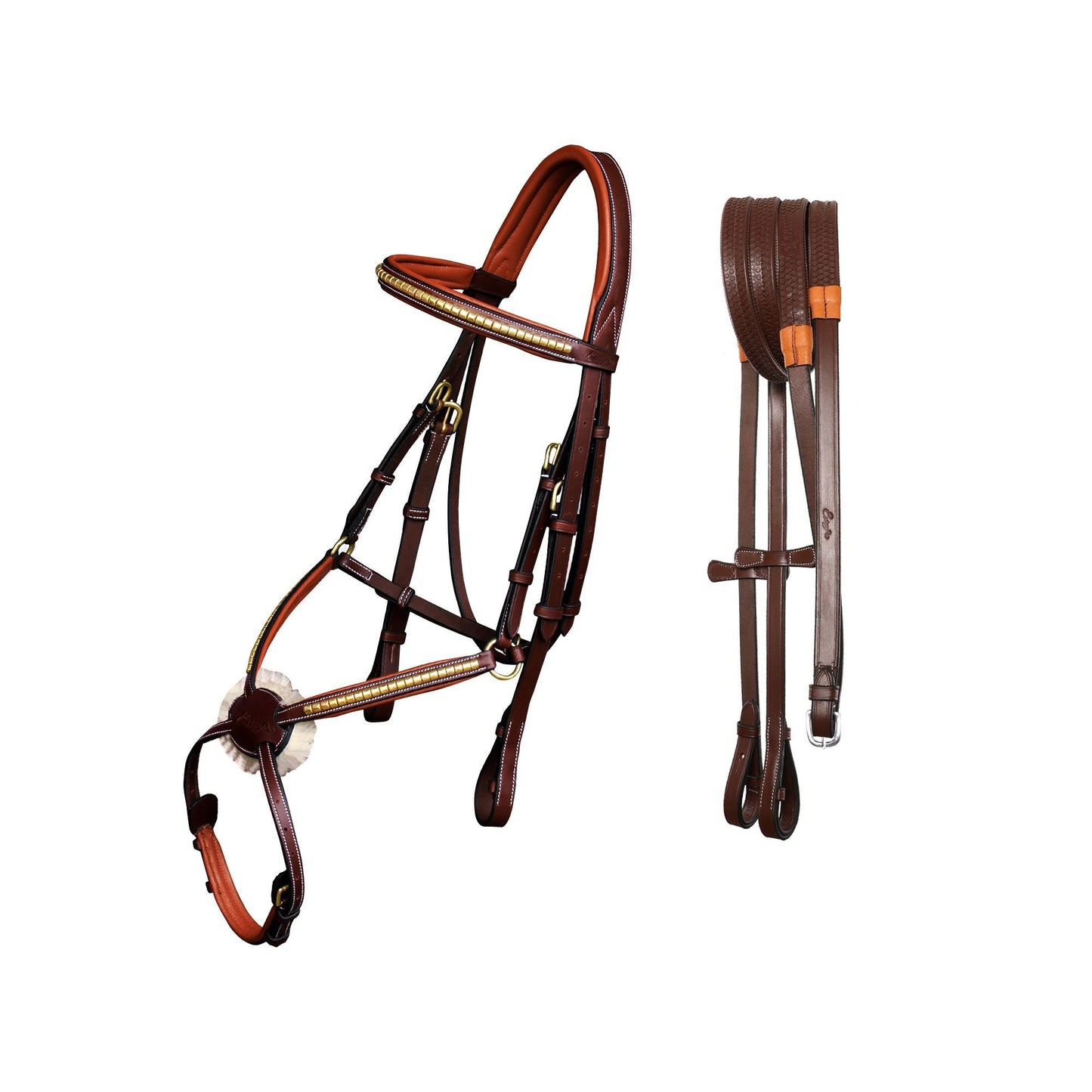 ExionPro SS / Brass Clincher Figure 8 Bridle with Rubber Reins