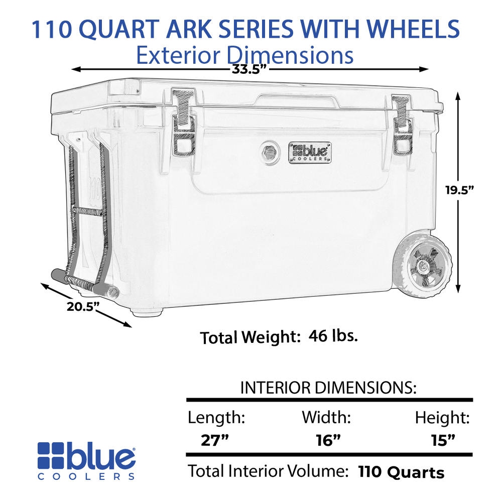 110 Quart Ark Series Roto-Molded Wheeled Cooler