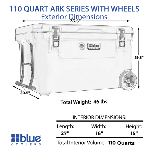 110 Quart Ark Series Roto-Molded Wheeled Cooler