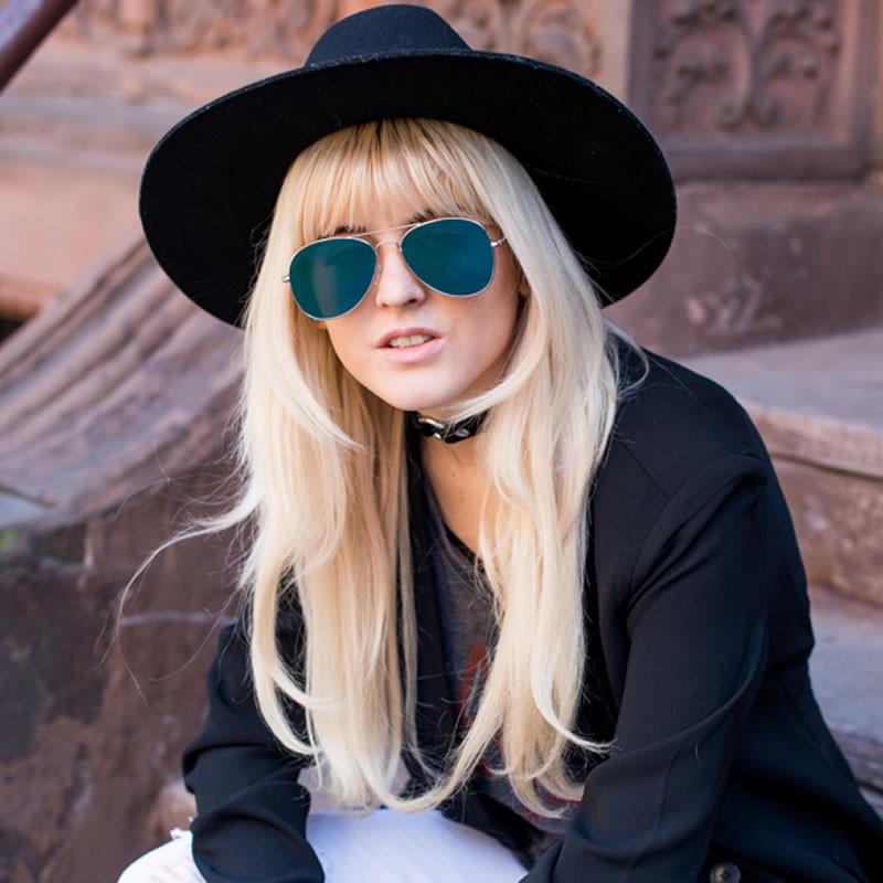 Modern Flat Lens Wire Metal Aviator Sunglasses A174