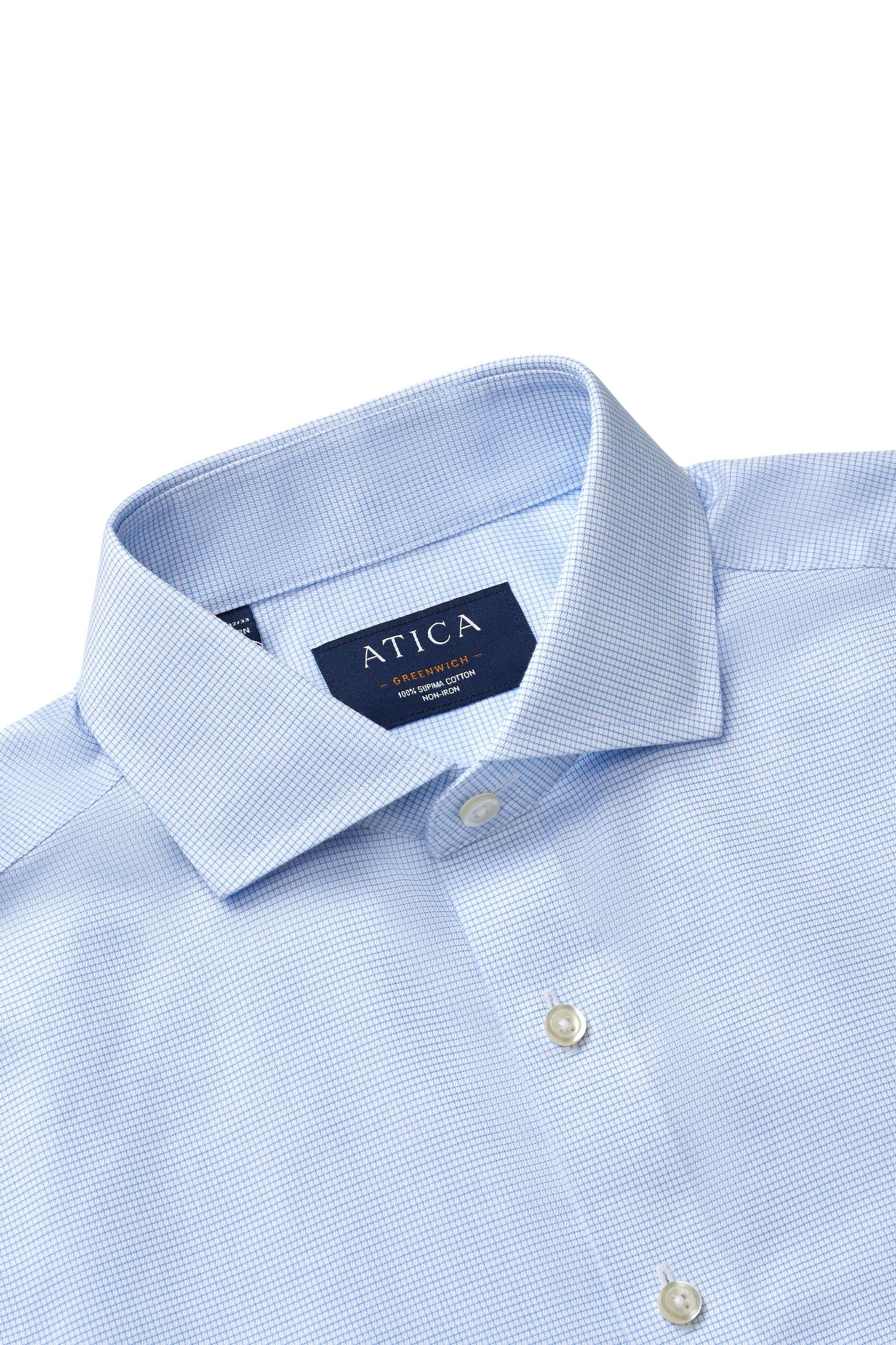 Greenwich Light Blue Grid Shirt