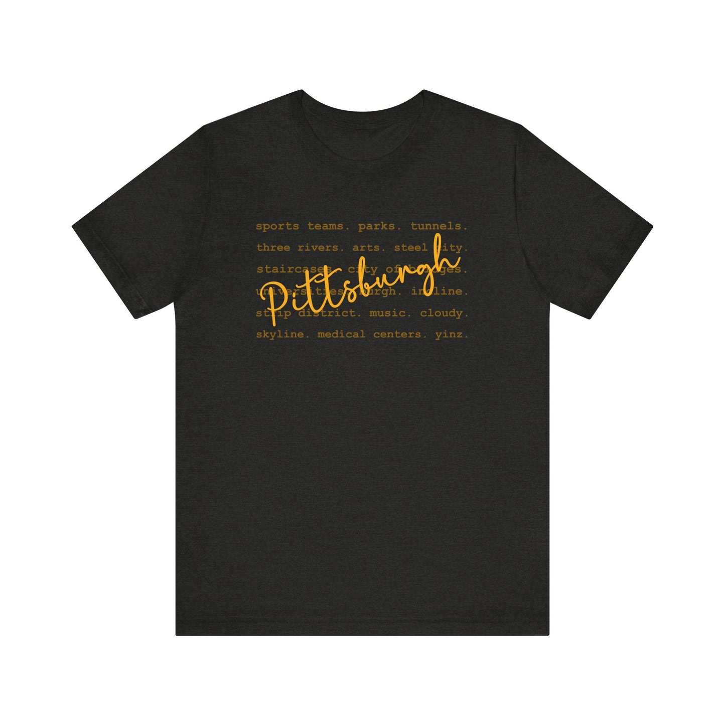Pittsburgh Typography Word Art Short Sleeve Premium T-Shirt