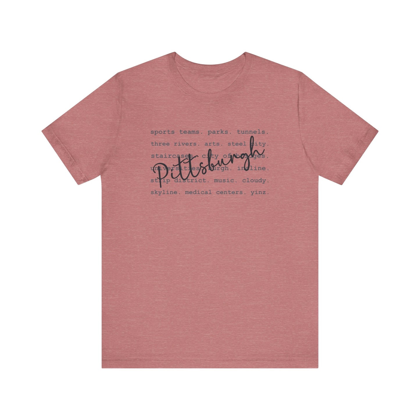 Pittsburgh Typography Word Art Short Sleeve Premium T-Shirt