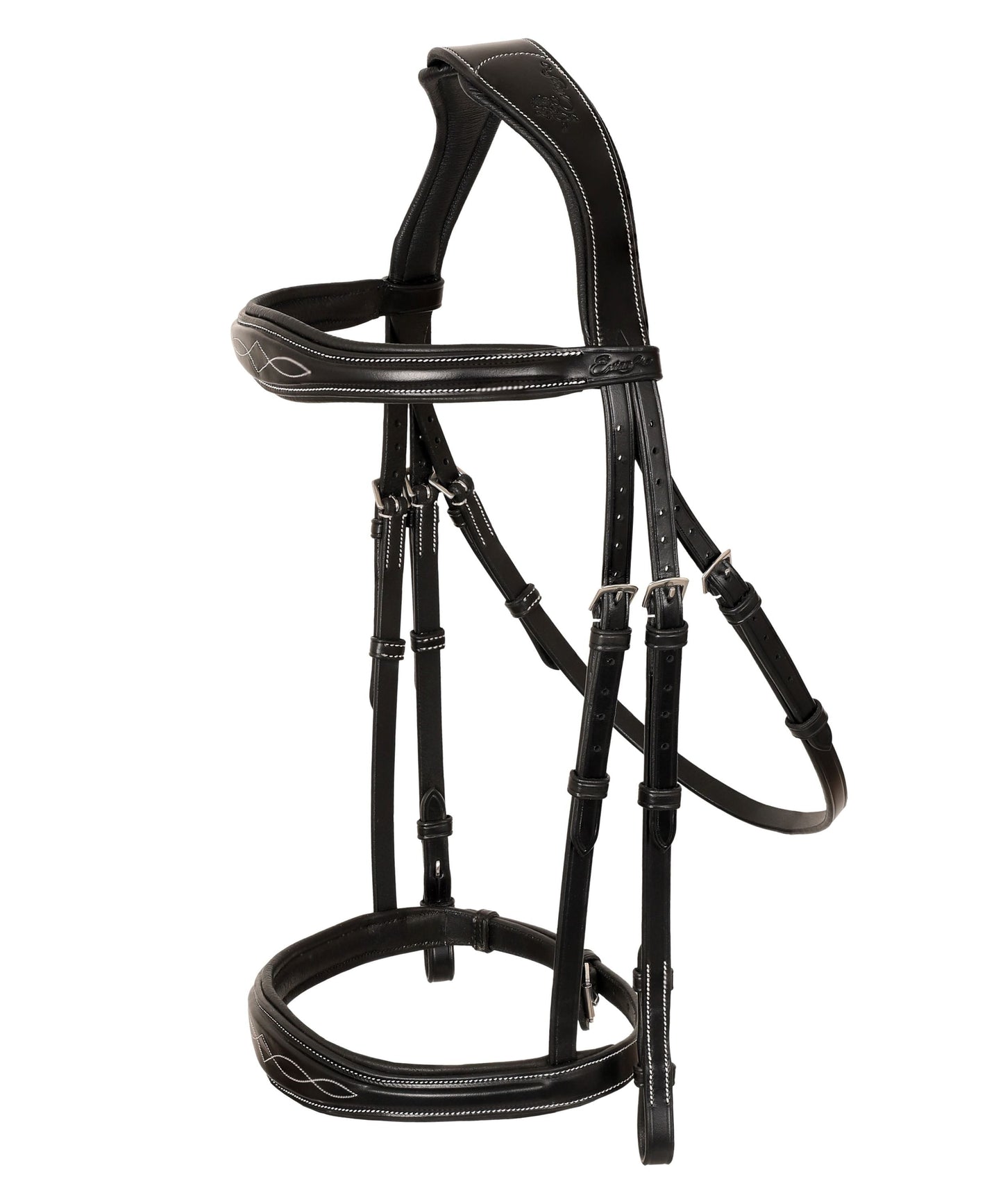 ExionPro Fancy Stitched Raised Anatomical Bridle with Reins without Flash