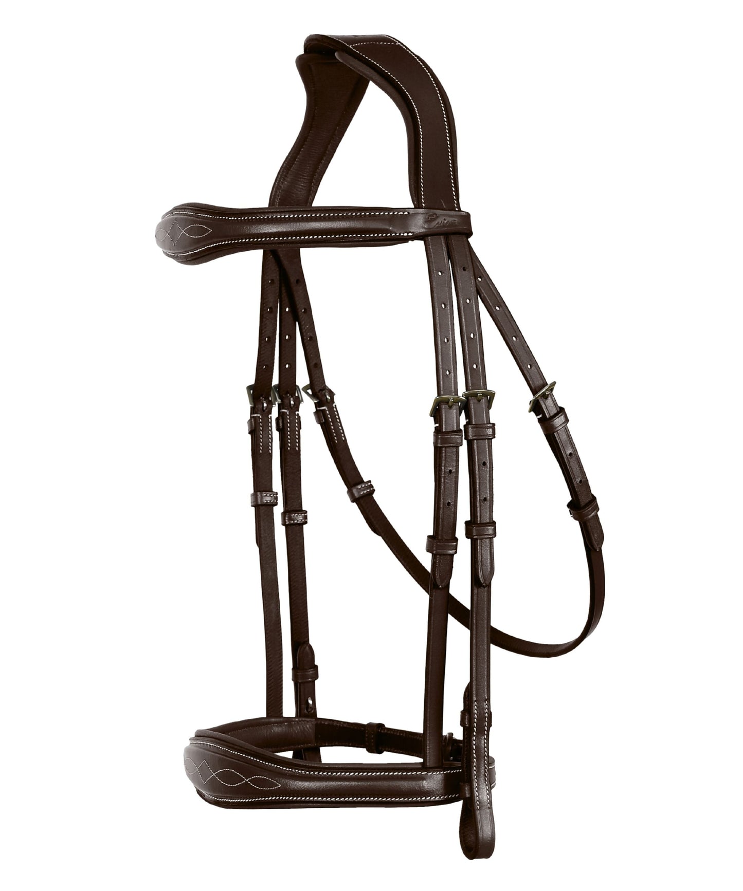 ExionPro Fancy Stitched Raised Anatomical Bridle with Reins without Flash