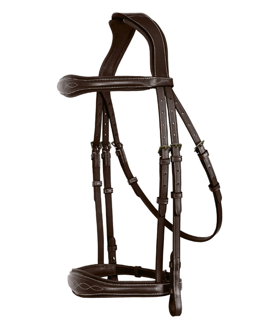 ExionPro Fancy Stitched Raised Anatomical Bridle with Reins without Flash