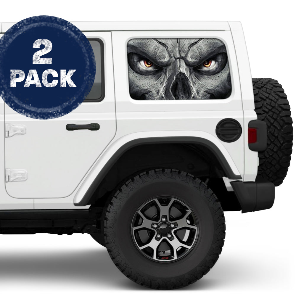 Skull Face Side Windows Printed Vinyl Decal