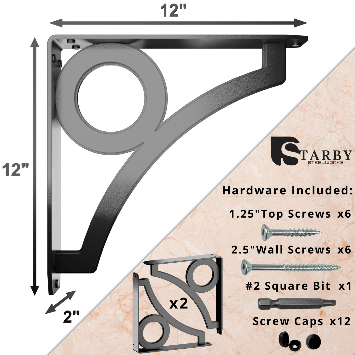 Park Circle Heavy Duty Steel Brackets for Shelving
